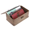OLegei Wicker Storage Basket with Lid Basket for Shelf Storage