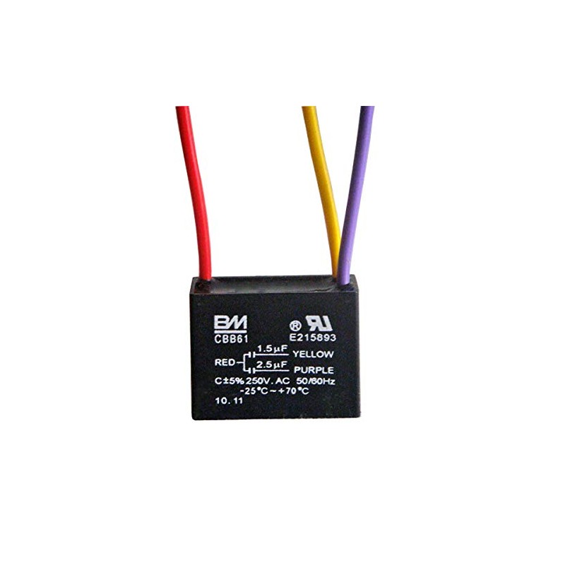 BM Ceiling Fan Capacitor 3 wire 1.5uf 2.5uf