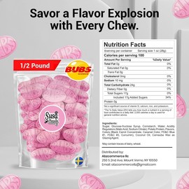 BUBS Sweet Strawberry Pomegranate Ovals – 1/2 Pound Soft Foam Godis, Premium Vagen Swedish Candy by Susa Candy