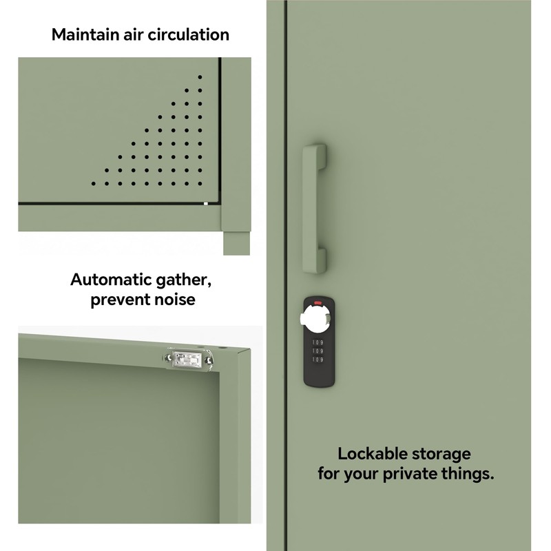 Steehoom Metal Lokcer Cabinet (Green, 19.69" D x 15.75" W