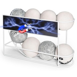 Kevenal Magnetic Dryer Ball Holder for Laundry Room, Dryer Ball Storage Container Organizer Magnetic Basket for Laundry Room (Hold 8 Balls)