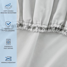 Arkwright Bulk Twin Fitted Sheets - Pack of 6 - Soft Brushed Microfiber Hypoallergenic Bottom Sheet Only with Deep Pocket, Bedding Essentials for Hosts and Hotels, Grey