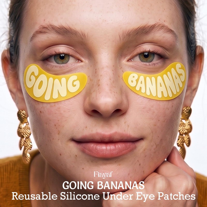 Going Bananas Reusable Silicone Under Eye Patches, Standard, 2 Pairs