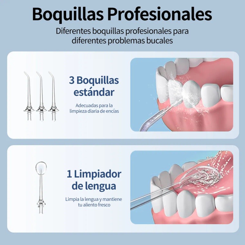 Irrigador Bucal Limpiador Dientes Boquillas Modos