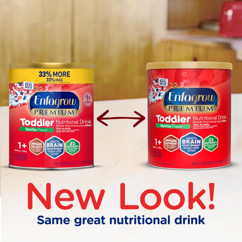 Enfagrow Premium Toddler Nutritional Drink, Natural Vanilla Flavor, Omega-3 DHA