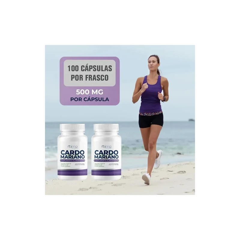 Cardo Mariano 500mg - 2 Frascos - 100 Cápsula Por