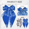 ANBALA 2Pcs Bandana Hair Bows for Women Girls White Blue