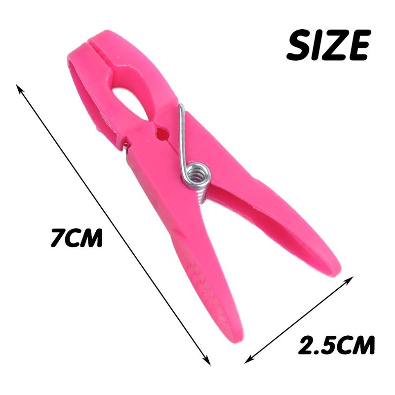 FOCCTS 72Pcs Clothes Line Clips for Hangers Windproof, Clothespin Clothes
