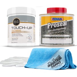 Marble Polish Powder - MB-11 oz Marble Polishing Powder- Tenax Proseal 250 mL -16x16 Microfiber Cloth - Gloves - BUNDLE - 4 Items
