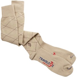 Travelsox Odissey Flight OTC Support Compression Travel Recovery Socks,TS5000, Khaki, Large