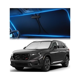 Windshield Sunshade for Honda CRV 2023, 2024, 2025-2026 - Innovative No-Light-Pass Technology, Mirror Cut-Out, Blocks 99% UV Rays, Fade-Resistant, Easy-Fold CR-V Windshield Sun Shade