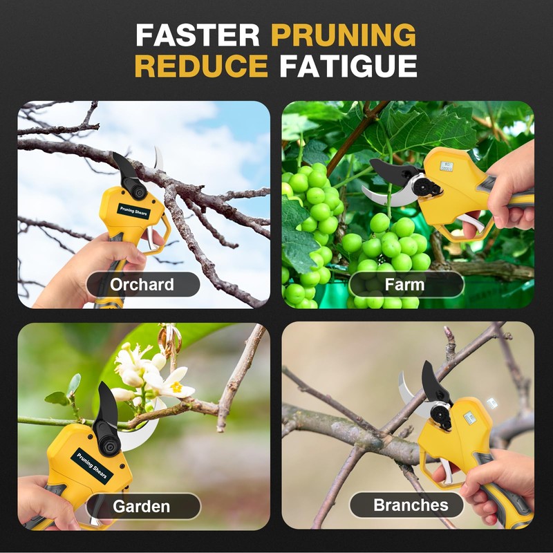 Electric Pruning Shears, Lopper 1.5-2In(50mm),2 * 2000mAh 21V Battery, Professional