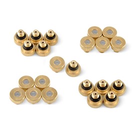 RuoFeng Mister Nozzles Brass For Outdoor Cooling System Low-Pressure Atomizer 22 pcs Orifice 0.008" (0.2 mm) 10-24 UNC