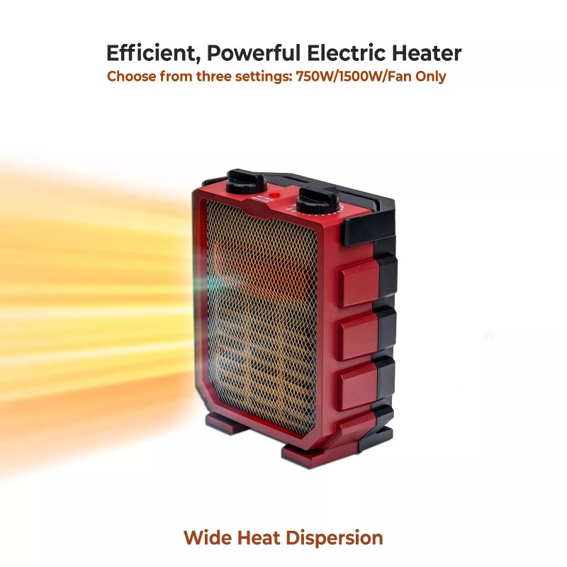 Comfort Zone Utility Space Heater with Foldable Handle for Indoor