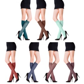 COMPRESSANA Calypso 140 Denier Fine Knit Support Knee Socks in Trendy Colours 2017 Effective Support with 15-18 mmHg Compression (Support Class 3) Size V Purple 1 Pair