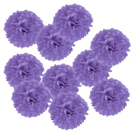 PATIKIL 8" Tissue Pom Poms Flowers, 10 Pack Paper Flower Ball for Wedding Bridal Shower Birthday Bachelorette Party Backdrop Decoration, Purple