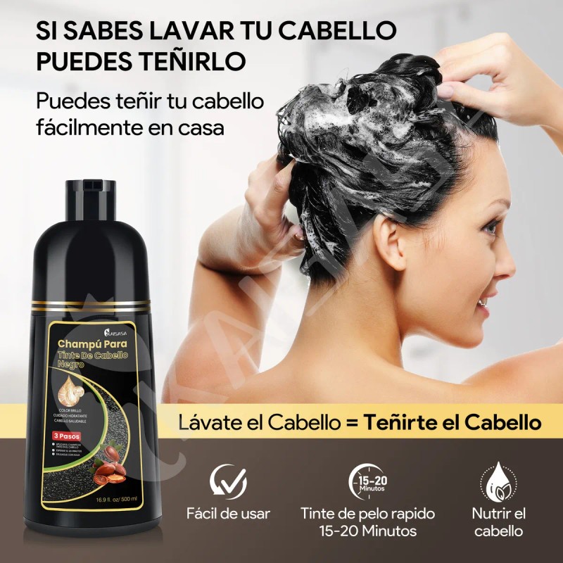 Kaisasa Shampoo Con Tinte Cubre Canas Con Aceite De Argn