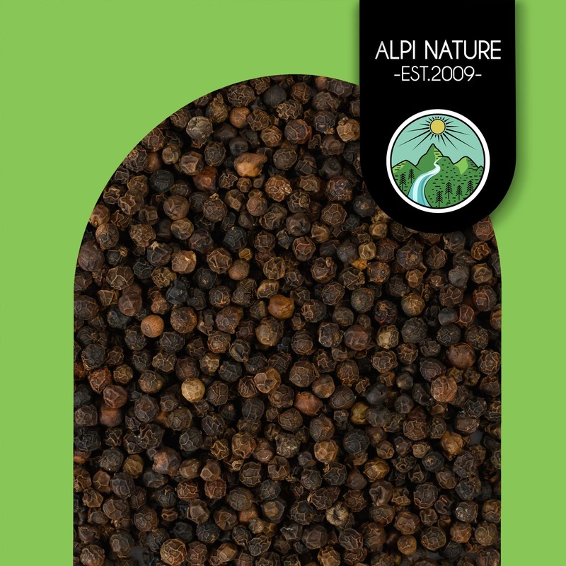 Black pepper whole (250g, 8.8oz), black peppercorns 100% natural, of