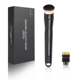 360° Electric Makeup Brush with 2 Replaceable Brush Heads, 2 Adjustable Speeds, Fast and Even Makeup Application, Time-Saving, Gift for Women