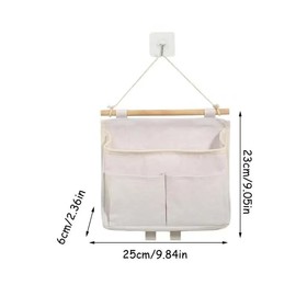 Pack of 3 Over the Door Hanging Organiser, Hanging Organiser Hanging Bag with Hooks, Hanging Storage, Storage Baskets, Bathroom Organiser, Hanging, Linen Fabric Organiser, Hanging for Home, Bathroom