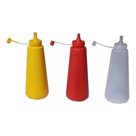 mdj 3 Botellas Dispensadoras Catsup Salsa Mayonesa Crema 500ml