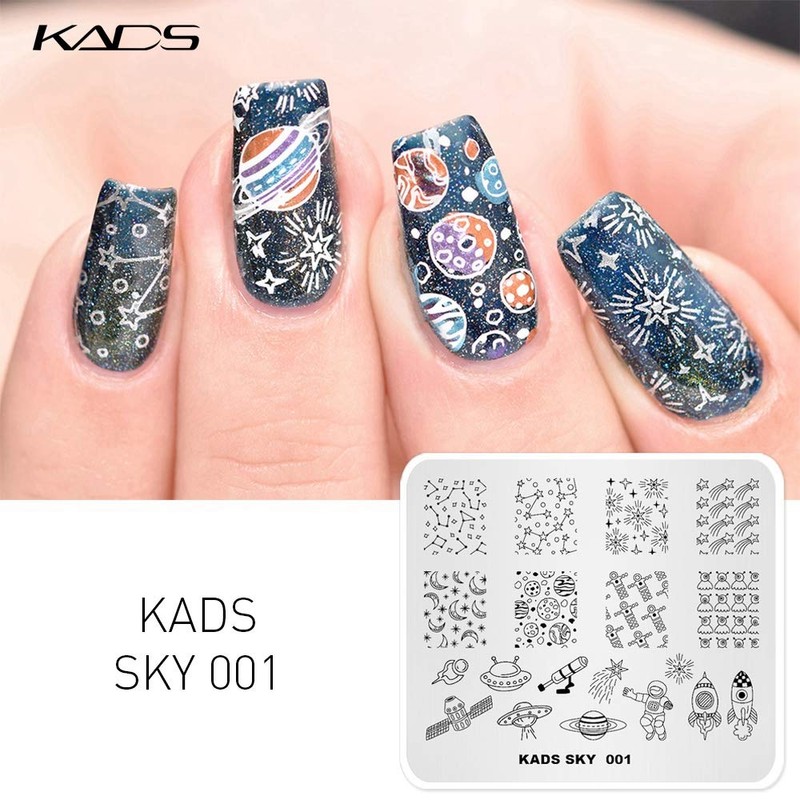 KADS Nail Stamping Stencils Nail Stamp Plates Night Sky Series