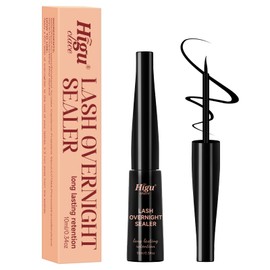 Higu clace Eyelash Seal, 10 ml Eyelash Glue Overnight for Eyelash Extensions, Clear, Quick Drying, Waterproof, Holds 72 Hours Lash Overnighter for Eyelash Clusters, Lash Seal 10 ml