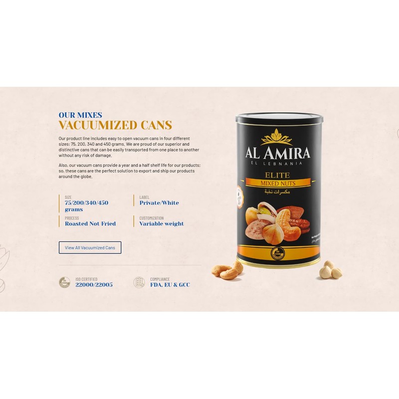 Al Amira ELITE Baked Mixed Nuts Made in Lebanon 15.87