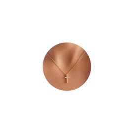 Fesciory Cross Necklace for Women, 14K Gold Plated Cross Pendant Dainty Layered Chain Necklace Jewelry Gifts(Diamond Cross(Gold))