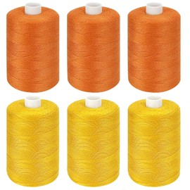 All Purpose Sewing Thread, Thread for Sewing Machine, 6 Spools Each 1000 Yards of Polyester Quilting Thread, Sewing Machine Supplies, Hand Stitching Embroidery Thread