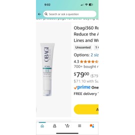 Retinol Obagi Medical Obagi 360 Retinol 0.5 Cream 1oz