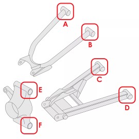Caltric 5439874 5436832 5436505 5437651 Rear Control Arm & Knuckle Bushings For Polaris
