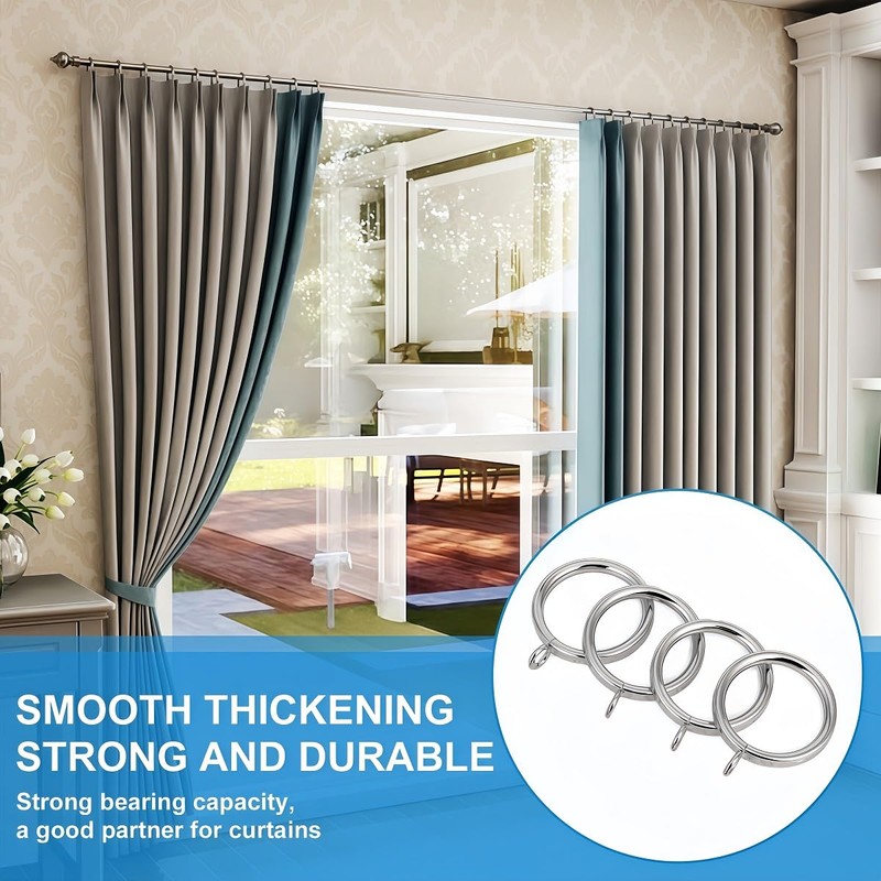 ZHHGTTUY Thick Metal Eyelet Curtain Rings with Ancient Script Engraving,1.73-Inch