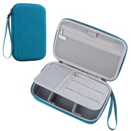 Teskyer Cable Bag Organiser, Rigid Shell, Waterproof, Better Protection, Large Capacity, Portable, Travel Essentials, Holiday Must Haves, Dark Green