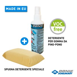 Donic-Schildkröt Kit de Limpieza para Raquetas de Tenis de Mesa, 100 ml de Espuma Limpiadora en una Bomba Pulverizadora y Esponja de Limpieza, para Renovar las Almohadillas de las Raquetas