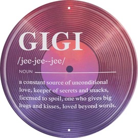 Gigi Gift Vintage Wall Decor Sign 8x8 in Rustic Metal Wall Art For Outdoor & Indoor Decoration Home Garden Cafe Bar