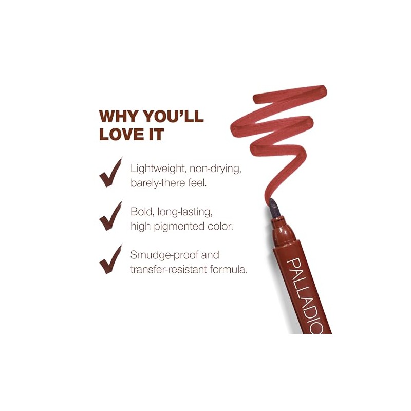 Palladio Tinte para Labios, Fórmula Hidratante e Impermeable, Aspecto Mate