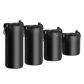 Peakloong 4PCS Camera Case Lens Pouch Set Lens Case Small Medium Large and Extra Large for DSLR Camera Lens Bag Pouch Shockproof