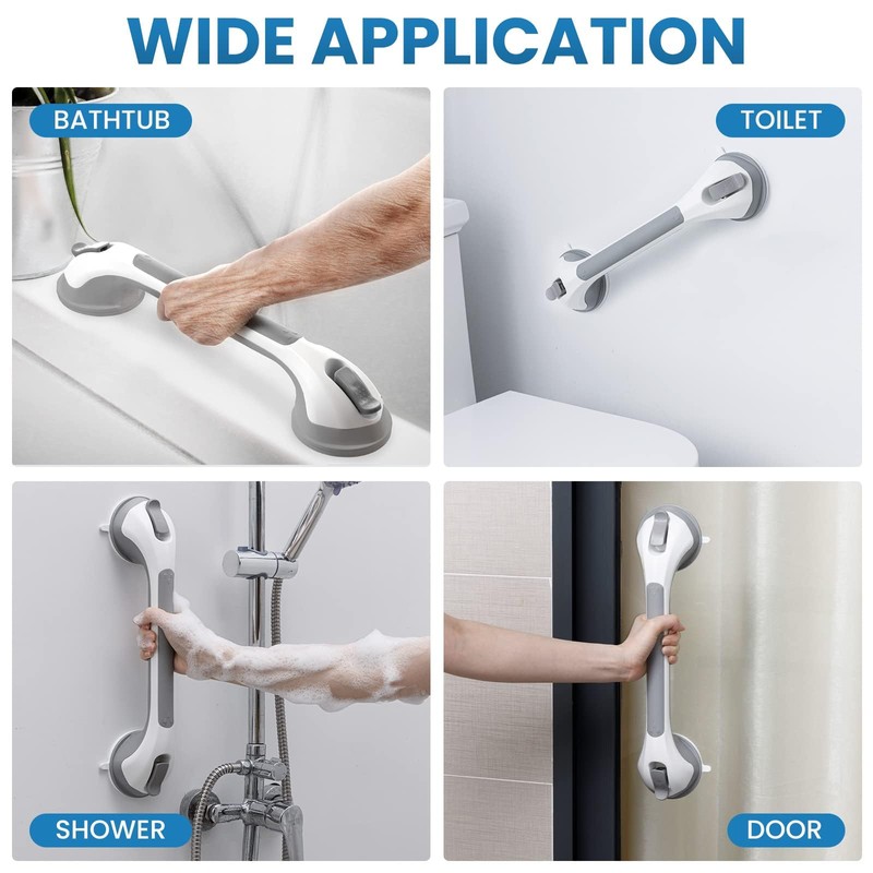 Grab Bars for Shower,Suction Shower Handles,2 Pack,16.8",Grey | Stable Safety