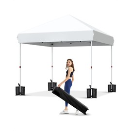 KYBOLT 10x10ft Pop Up Canopy Tent,Portable Shelter Canopy for Outdoor Events，Instant Canopies, Temporary Sunshade,Bonus 4 Sand Bags(White)