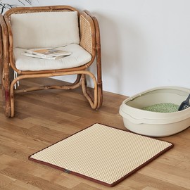 PETHROOM [Pesroom] Clean Up Mat (Large/Beige) Cat Litter Box Sand Scatter Control Mat Mat
