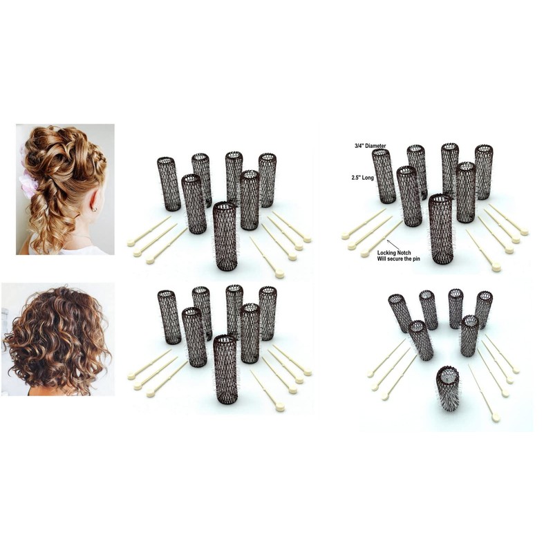 ALAZCO 28 pc Vintage Style Hair Roller Medium BRUSH ROLLERS