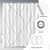 Punkray Grey and White Striped Polyester Shower Curtain for Bathroom