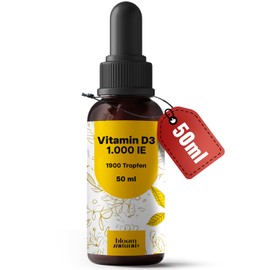 Vitamin D3 Tropfen hochdosiert - 50 ml - 1.000 IE D3, Vitamin D produziert in Deutschland