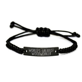 Spring Pet Products World's Greatest Woodworker Funny Rope Adjustable Black Leather Gift for Him from Dad to Woodworking Enthusiast Friend on Christmas