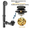 (1 Pack) Yariwiz 1-1/2" Matte Black Bathtub Tub Drain Kit