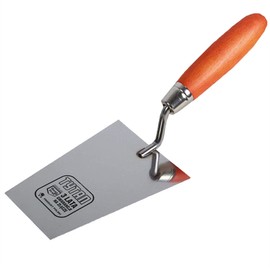 Toolty Stainless Steel Bucket Trowel - 180mm - Wooden Handle - for Scooping and Scraping: Mortar, Cement, Plaster - Masonry, Brickwork DIY - TLTY-0204T
