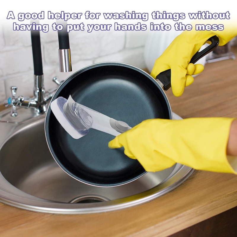 14pcs Dish Wand Sponge Refills, Non-Scratch Washing Up Wand Replacement
