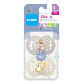 MAM Original Matte Baby Pacifier, Nipple Shape Helps Promote Healthy Oral Development, Sterilizer Case, 2 Pack, 6-16 Months, Unisex,2 Count (Pack of 1)