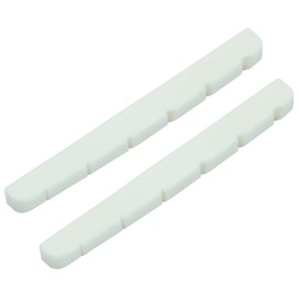 Hordion 42mm Guitar Bone Nut, 6 String Electric Guitar Nut Flat Bottom Pre-Slotted for Strat Tele Guitar (42 X 3.5 X 4.5/3.5mm 2 pack)